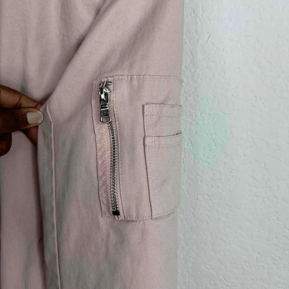 ASOS Jacket Women’s XS Pink Oversized Zip Pockets Y2K Everyday Retro Bomber - Picture 5 of 9